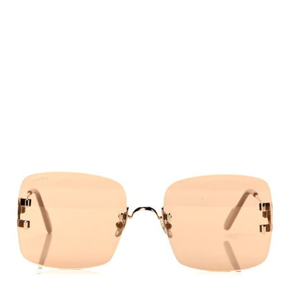 Cartier Rimless Square Sunglasses Gold 2 of 6