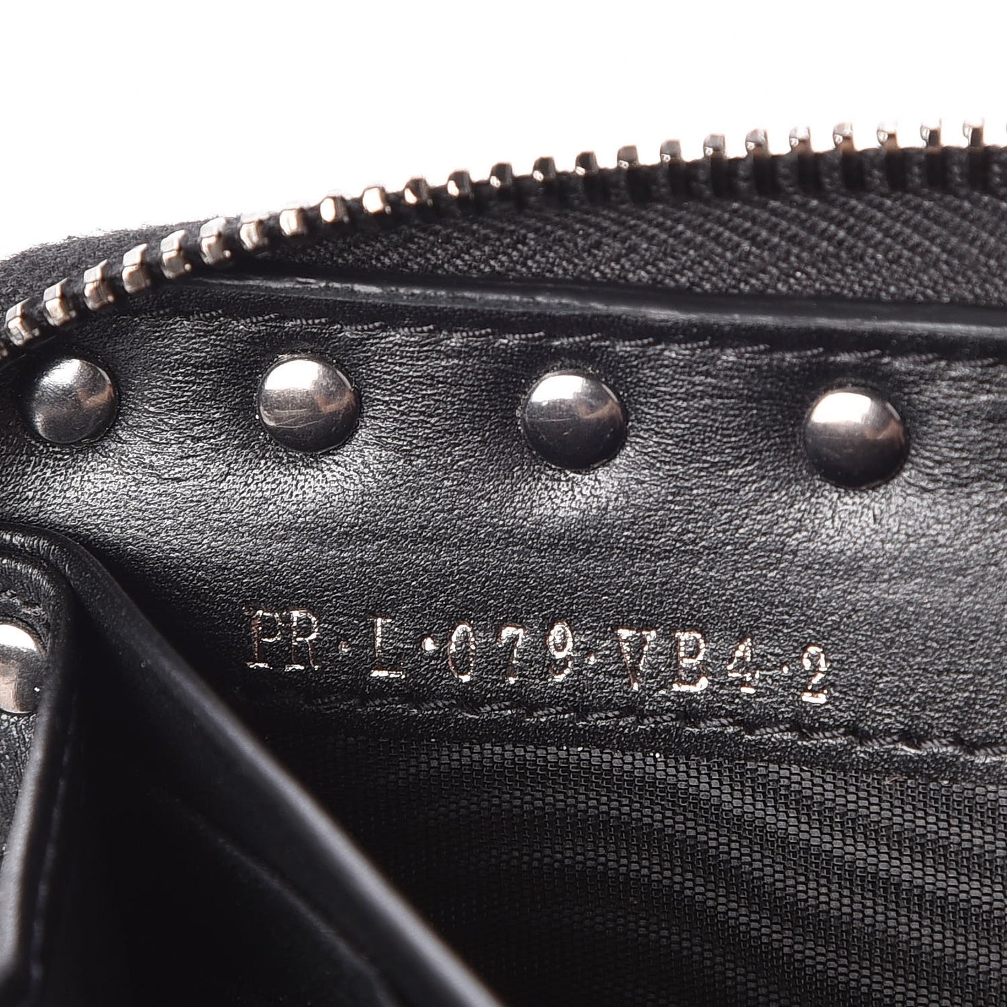 Calfskin Tonal Rockstud Zip Around Wallet Black