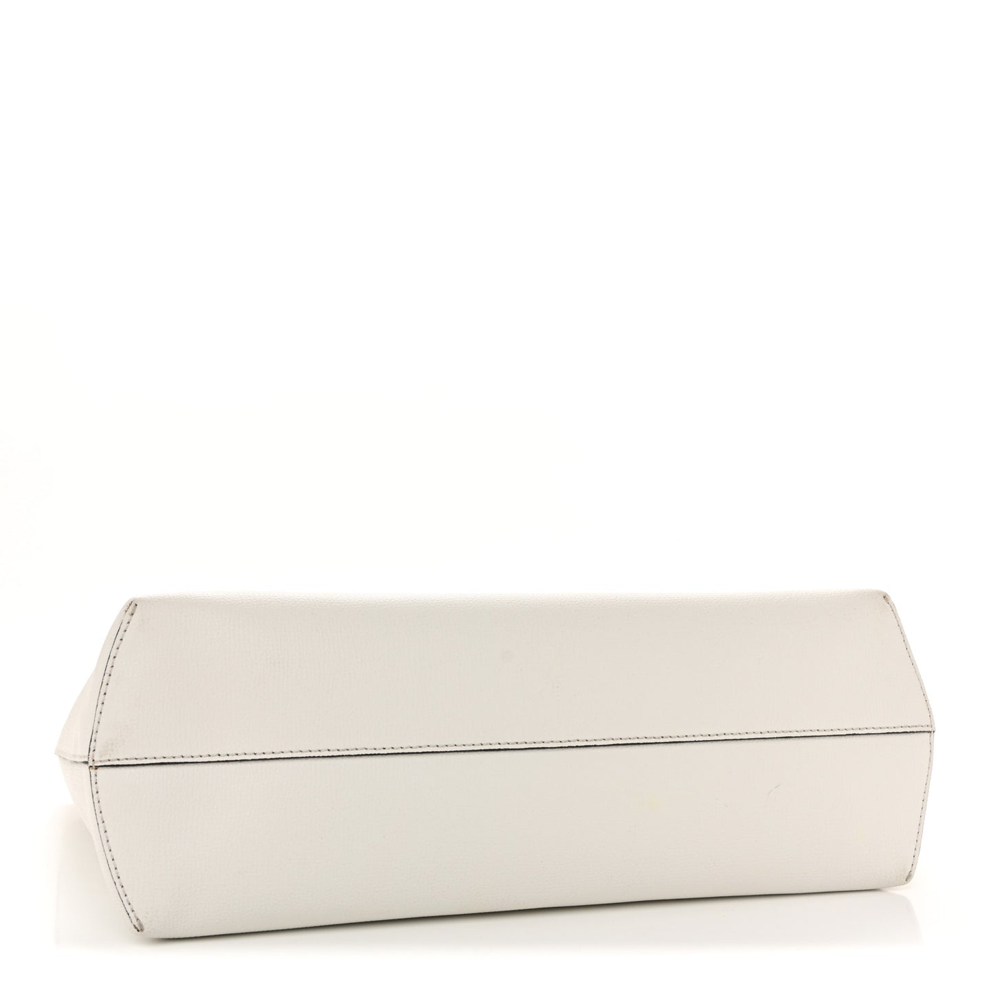 Vitello Vienna Enamel F is Fendi Shopping Tote White Taupe