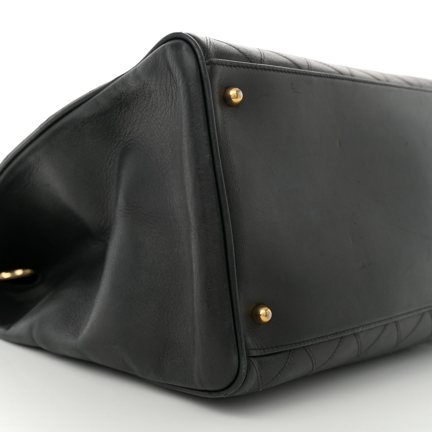 Calfskin Stitched XL Weekender Black
