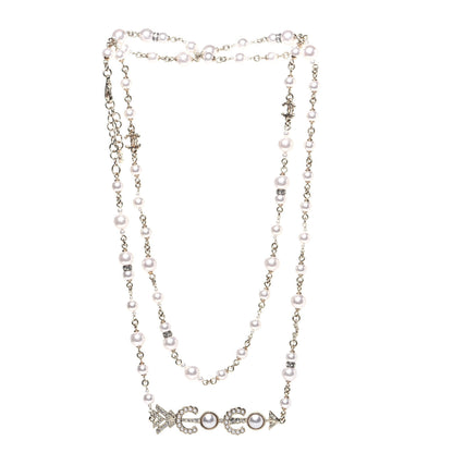 Chanel Pearl Crystal Queen of France Multi Strand Necklace Gold 2 of 7