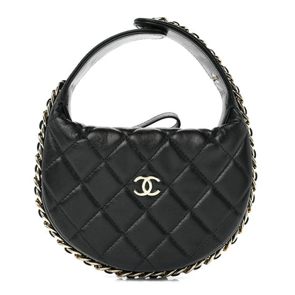 Chanel Lambskin Quilted Chain Around Pouch Black 1 of 11