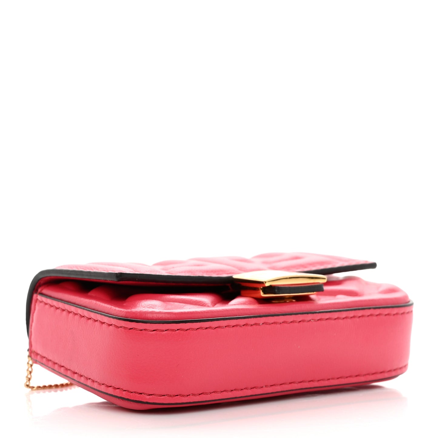 Nappa Matisse FF Embossed Nano Baguette Charm Lampone