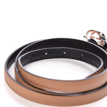 Gucci Moon Calfskin Nickel Interlocking G 20mm Belt 110 44 Camelia 4 of 6
