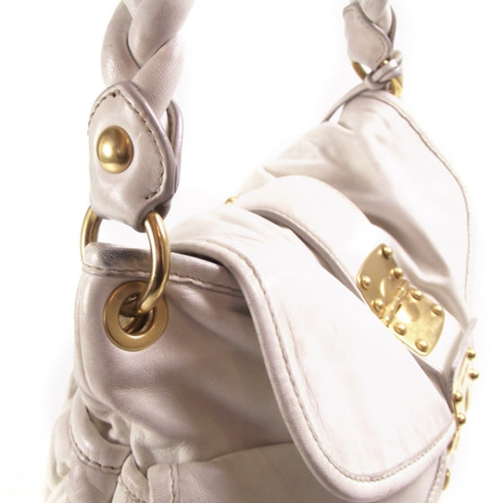 Leather Matelasse Coffer White