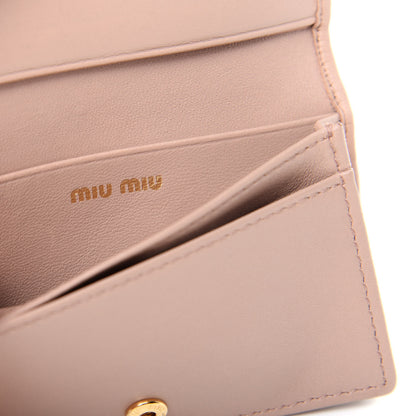 Miu Miu Nappa Matelasse Flap Card Holder Key Ring Cammeo 6 of 7