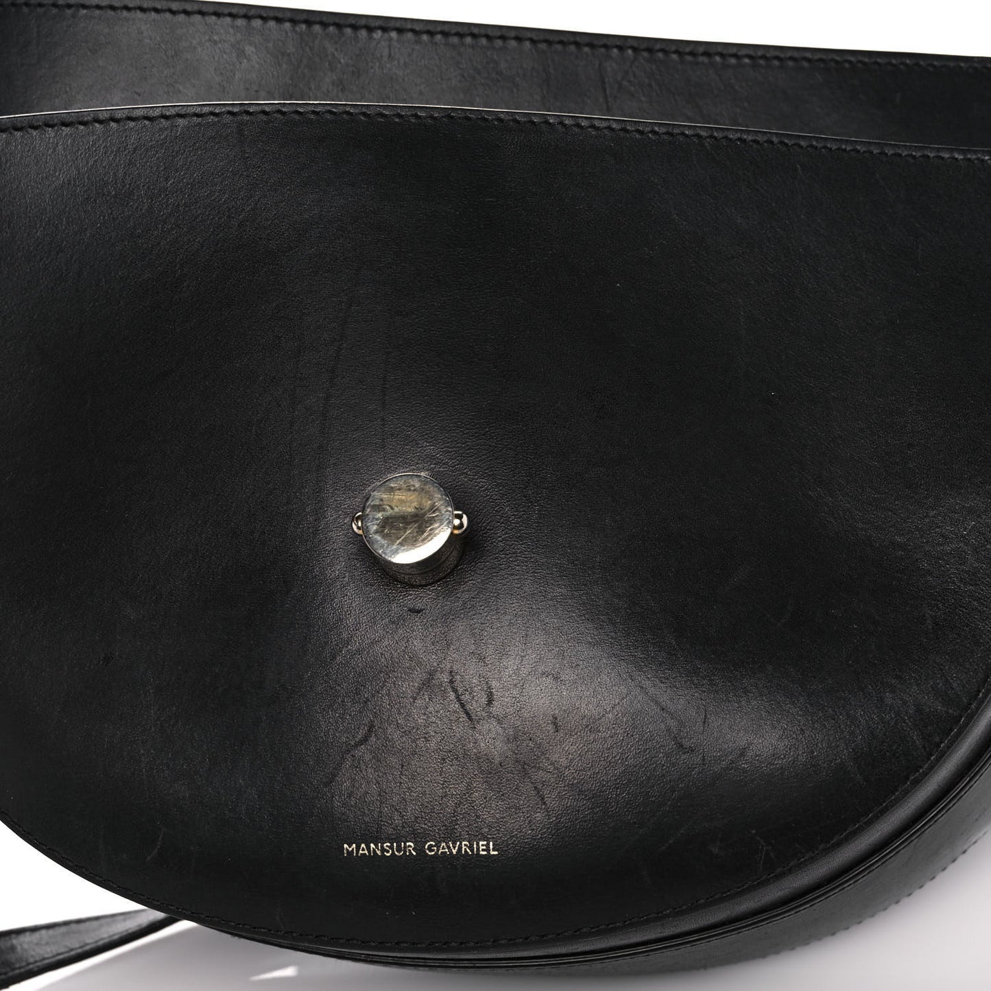 Calfskin Saddle Crossbody Bag Black
