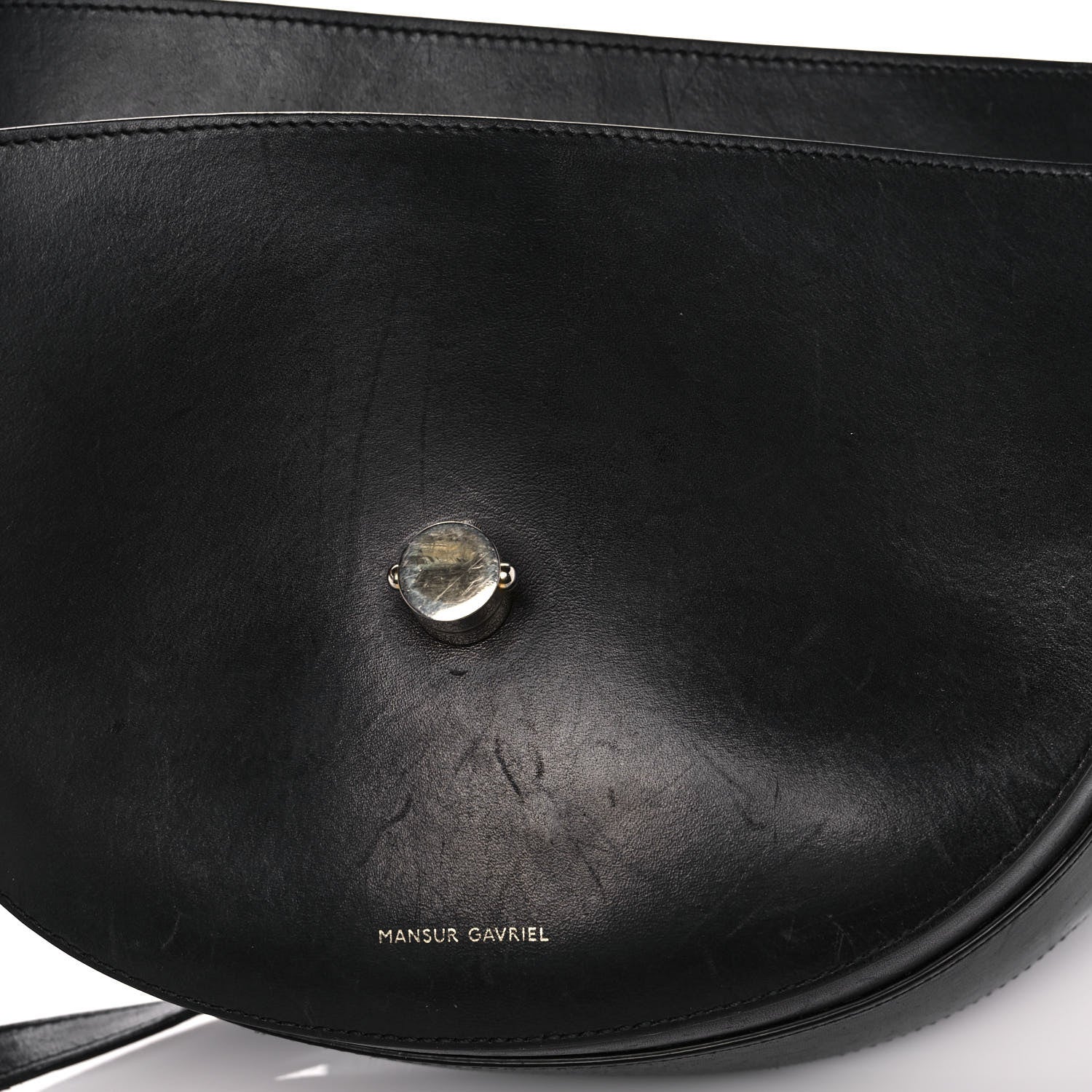 Mansur Gavriel Calfskin Saddle Crossbody Bag Black 12 of 18