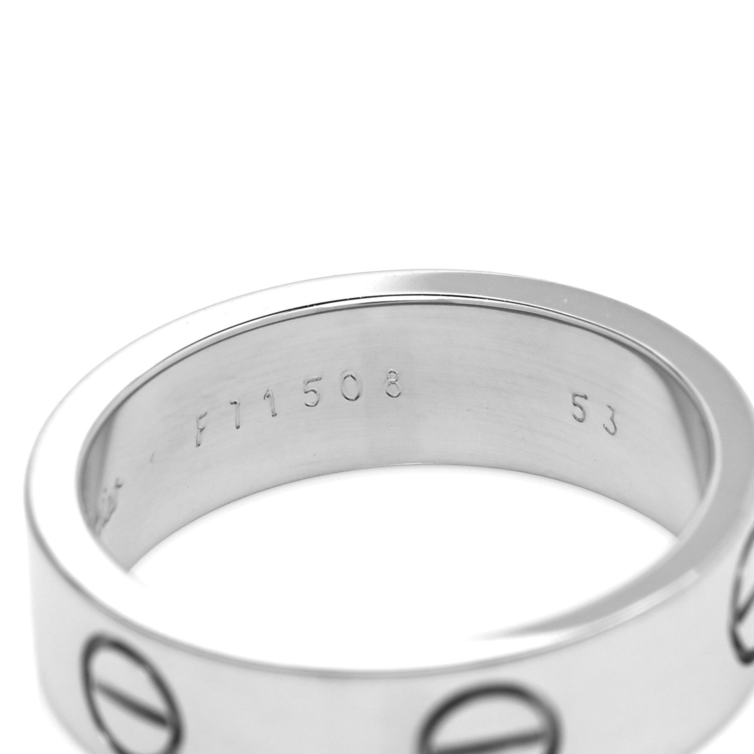 Cartier 18K White Gold 5.5mm LOVE Ring 53 6.25 5 of 5