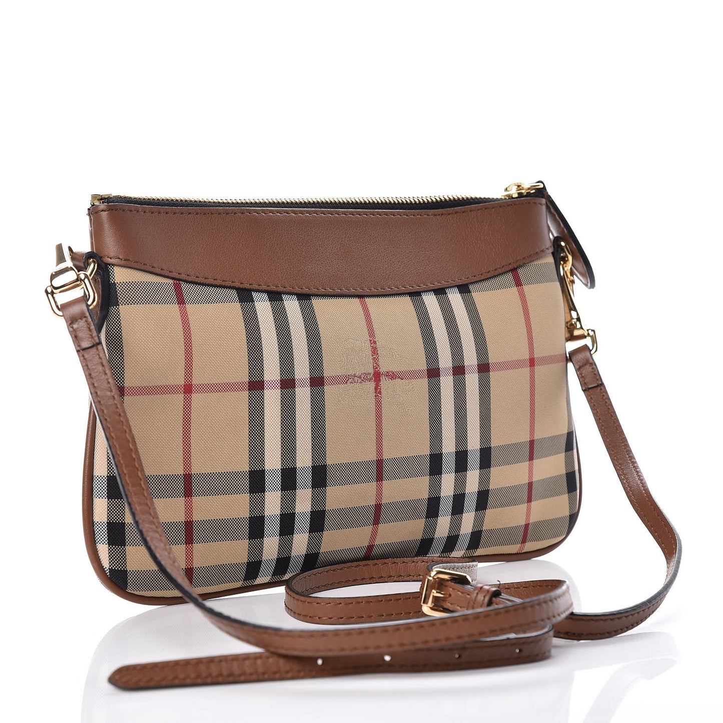 Horseferry Check Peyton Crossbody Clutch Bag Brown