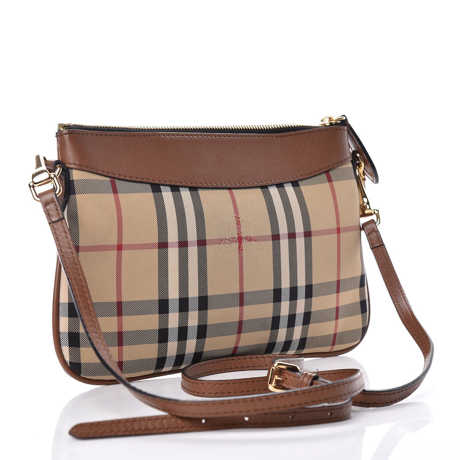 Burberry Horseferry Check Peyton Crossbody Clutch Bag Brown 3 of 15