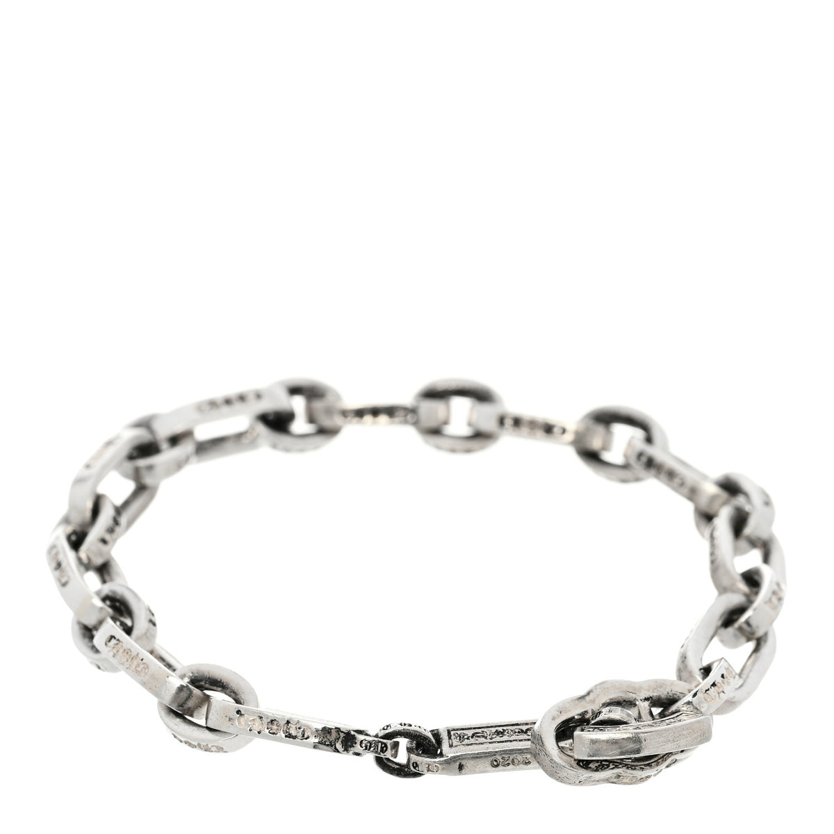Sterling Silver Paper E Chain Bracelet