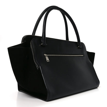 Celine Drummed Calfskin Suede Double Zip Trapeze Black 3 of 10