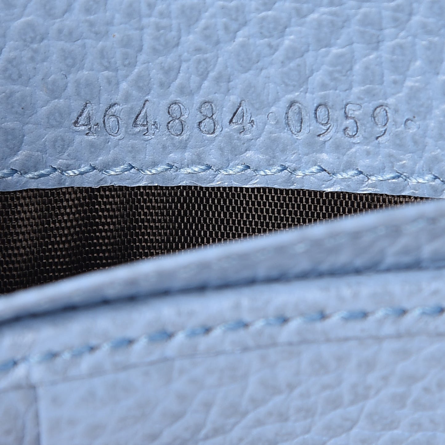Dollar Calfskin Medium GG Zip Around Wallet Mineral Blue