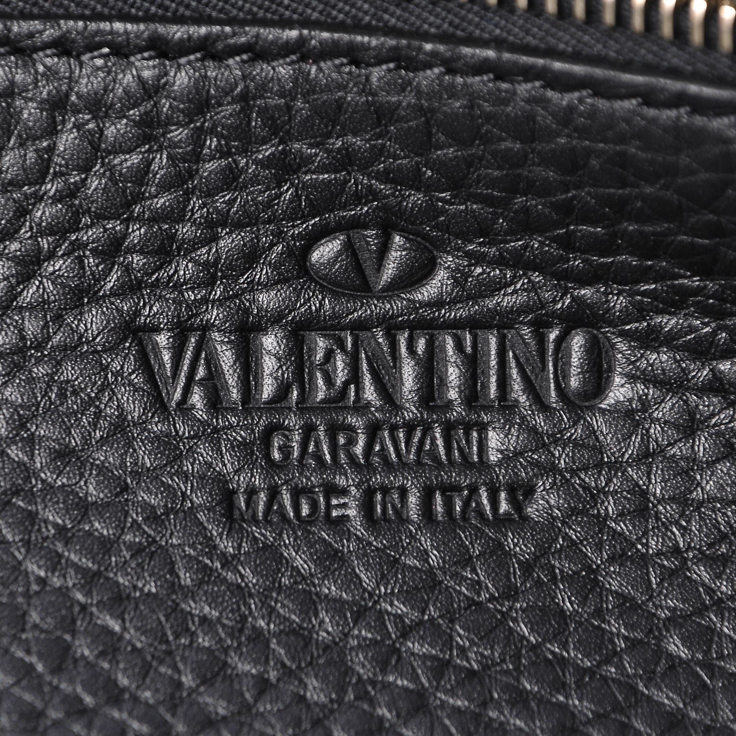 Valentino Garavani Alce Printed Calfskin Medium Rockstud Tote Black 7 of 8