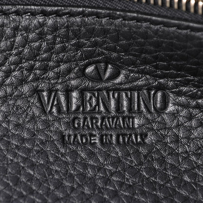Valentino Garavani Alce Printed Calfskin Medium Rockstud Tote Black 7 of 8