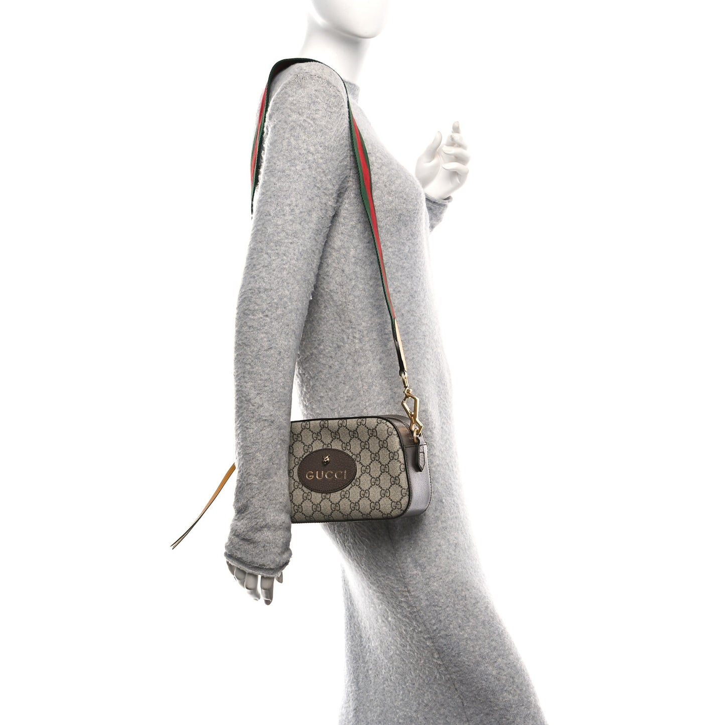 GG Supreme Monogram Web Neo Vintage Shoulder Bag Beige New Acero Crop