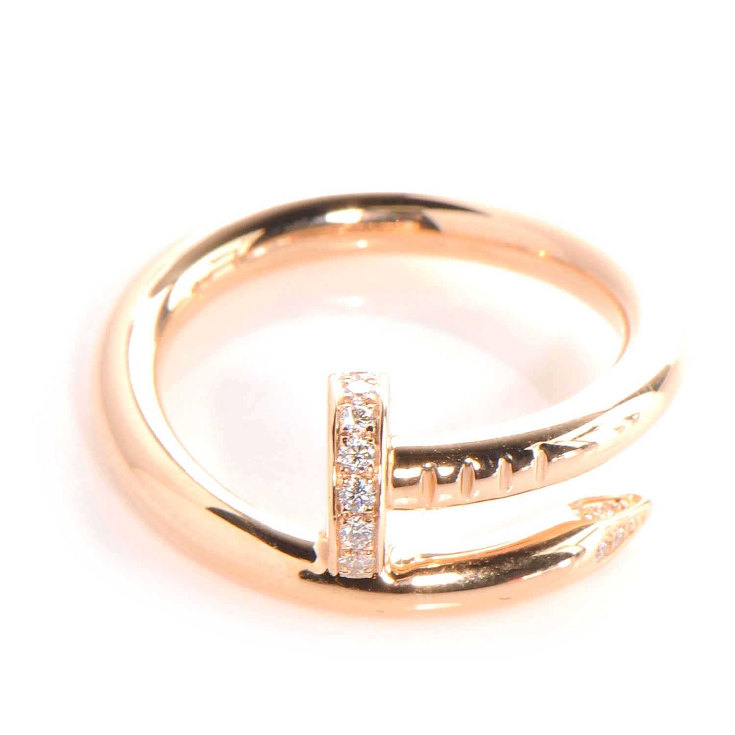 Cartier 18K Pink Gold Diamond Juste Un Clou Ring 53 6.25 1 of 5