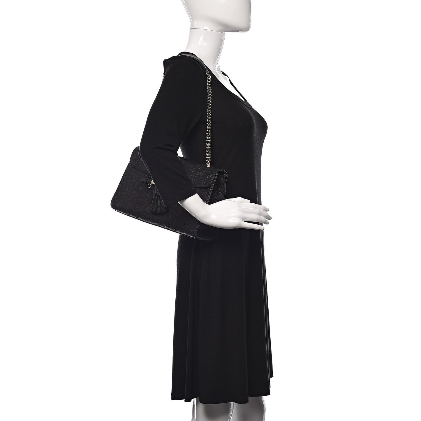 Guccissima Medium Emily Chain Shoulder Bag Black