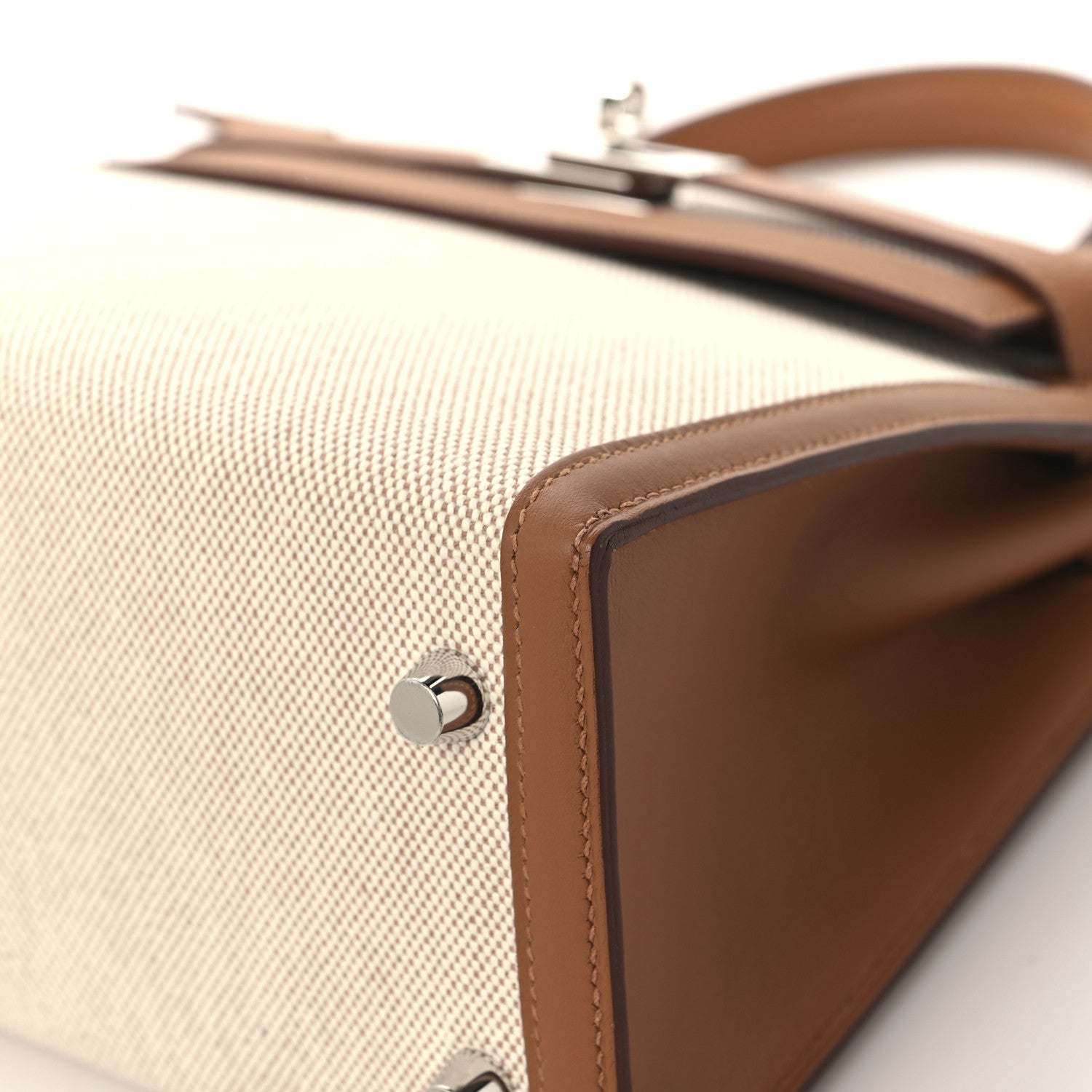 Hermes Toile H Swift Kelly Sellier 25 Ecru Gold 10 of 13