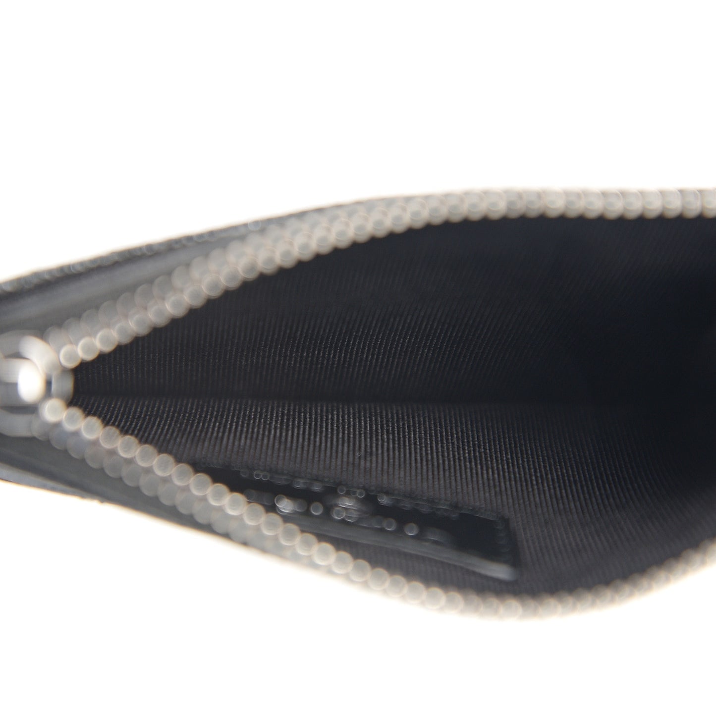 Iridescent Caviar Quilted CC Zip Card Holder Black