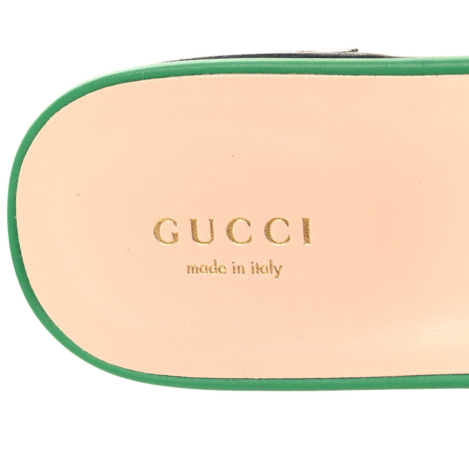 Gucci Cosmos Softy Calfskin Interlocking G Cut Out Slide Sandals 39.5 Green 7 of 7