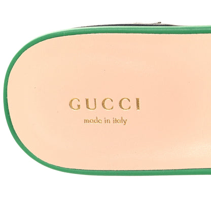 Gucci Cosmos Softy Calfskin Interlocking G Cut Out Slide Sandals 39.5 Green 7 of 7