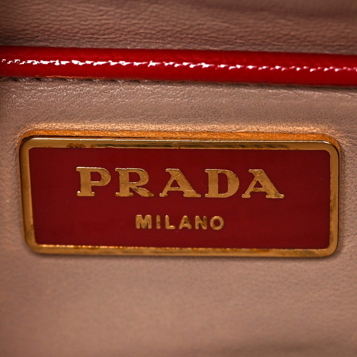 Prada Saffiano Vernice Pyramid Bag Rosso 5 of 9