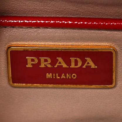 Prada Saffiano Vernice Pyramid Bag Rosso 5 of 9