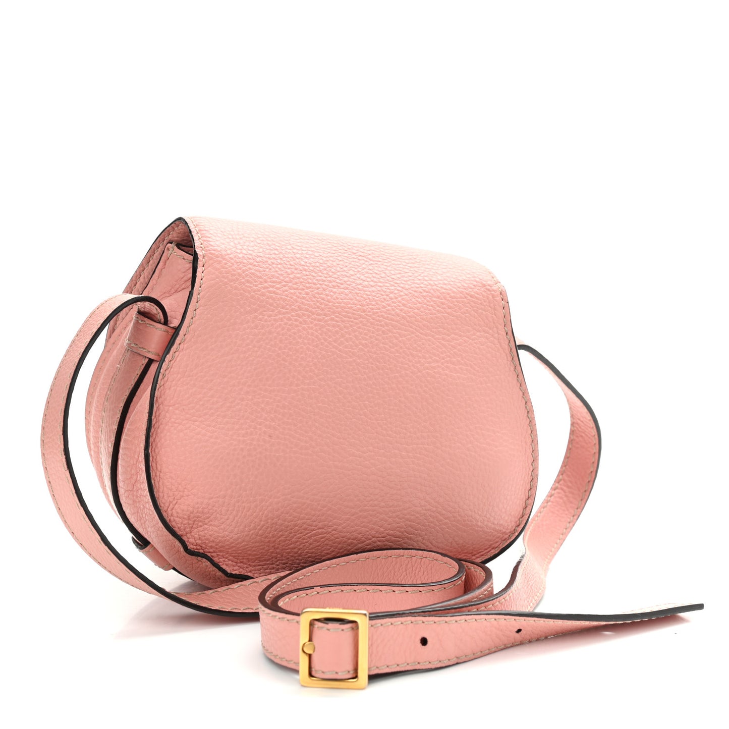 Calfskin Mini Marcie Round Crossbody Bag Fallow Pink