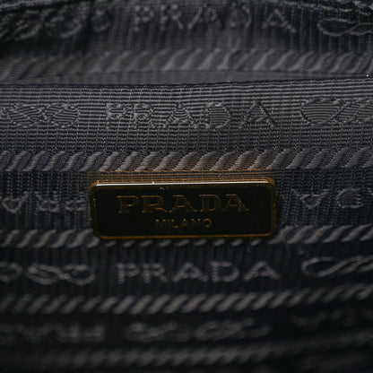 Prada Wicker Canvas Saffiano Bucket Bag Black 6 of 9