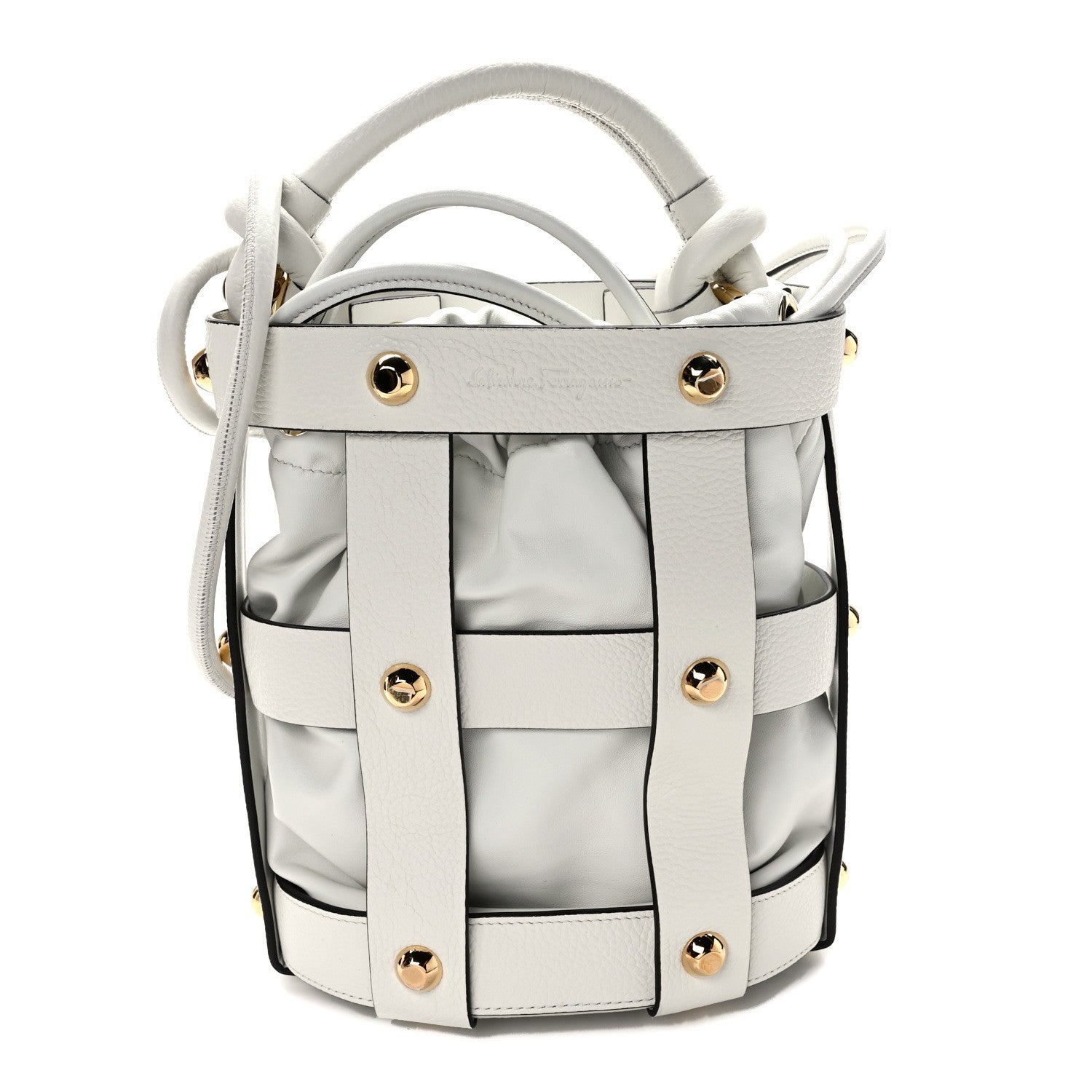 Salvatore Ferragamo Calfskin Cage Bag White 1 of 9