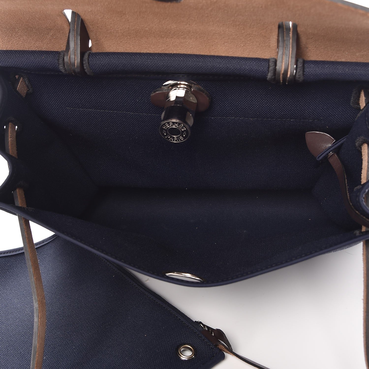 Hermes Toile Vache Hunter Herbag Zip PM 31 Bleu Marine Ebene 6 of 13