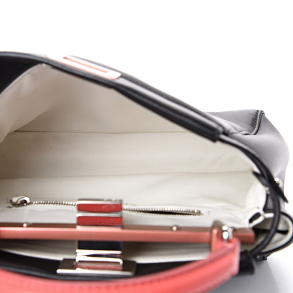 Fendi Nappa Colorblock Mini Peekaboo Iconic Satchel Black White Ecstasy 6 of 12