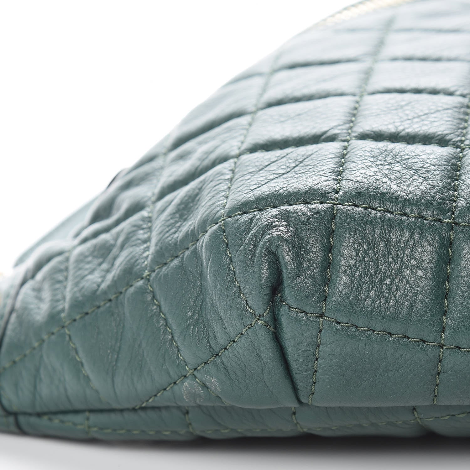Chanel Calfskin Quilted Banane Waist Bag Fanny Pack Dark Green 8 of 9
