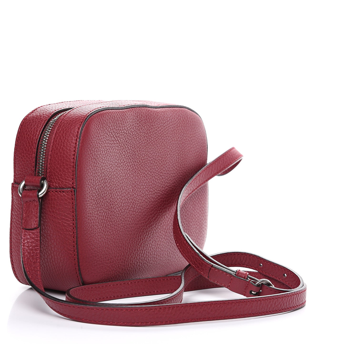 Pebbled Calfskin Studded Small Soho Disco Bag Soft Burgundy