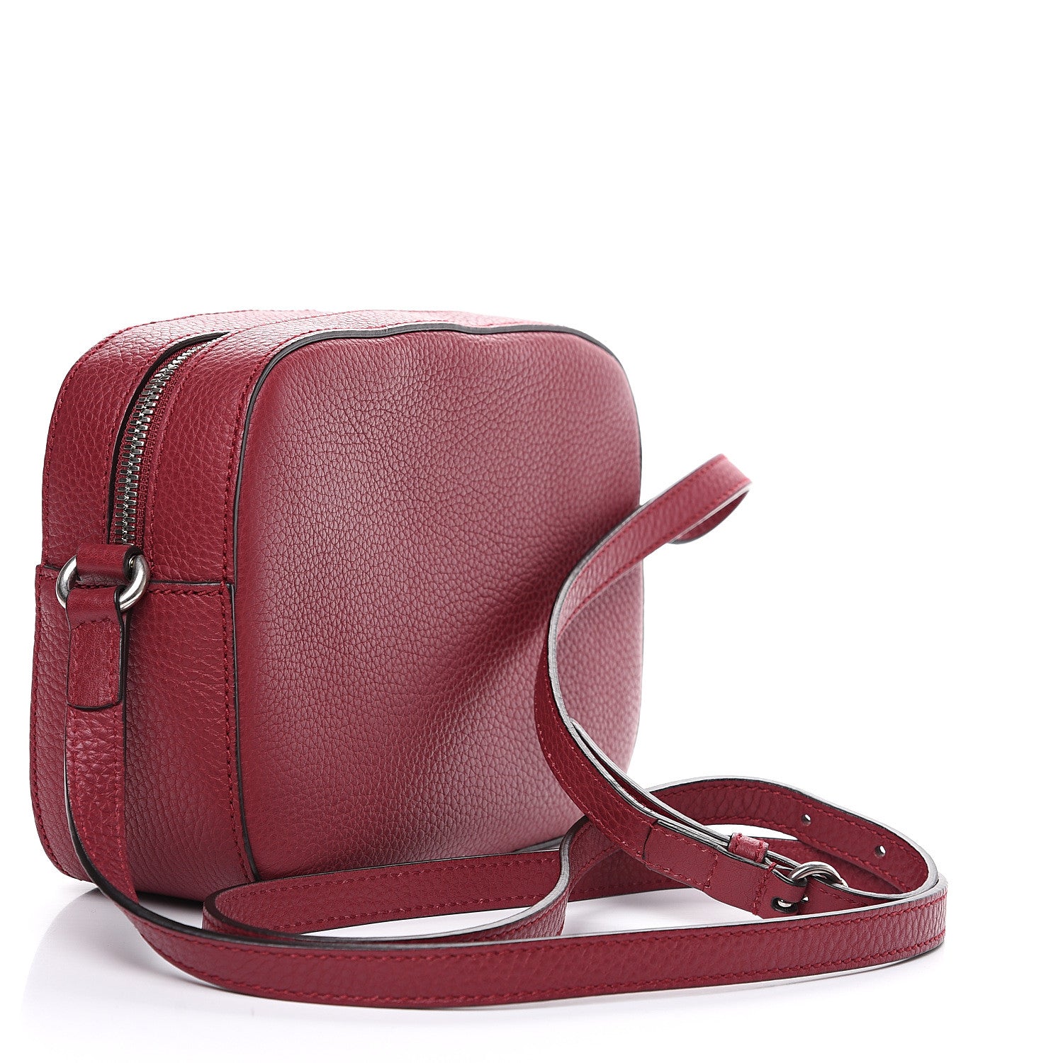 Gucci Pebbled Calfskin Studded Small Soho Disco Bag Soft Burgundy 2 of 9