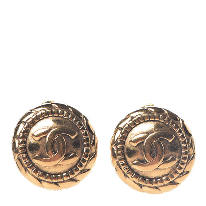 Chanel Round CC Clip On Earrings Gold 1 of 5