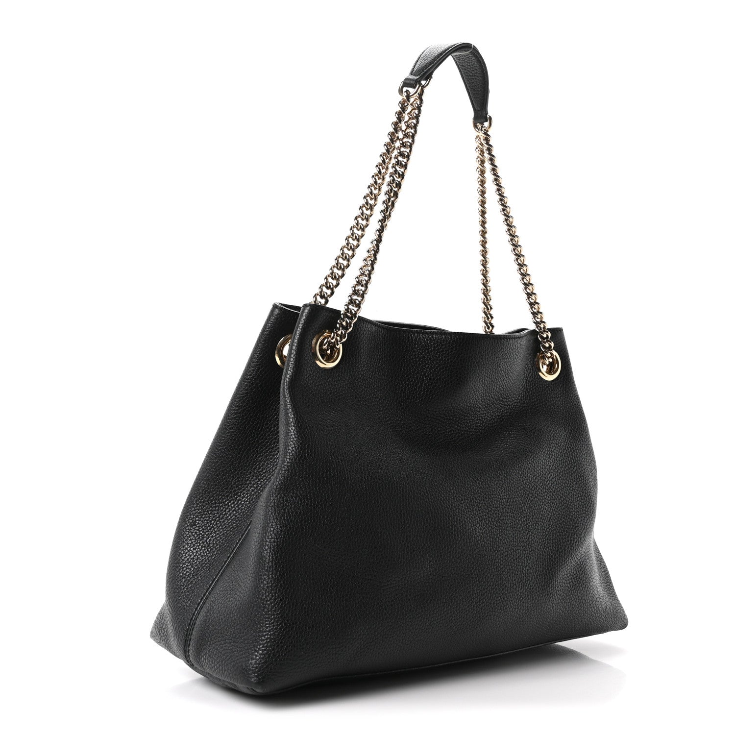 Gucci Pebbled Calfskin Medium Soho Chain Shoulder Bag Black 3 of 10