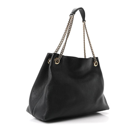 Gucci Pebbled Calfskin Medium Soho Chain Shoulder Bag Black 3 of 10