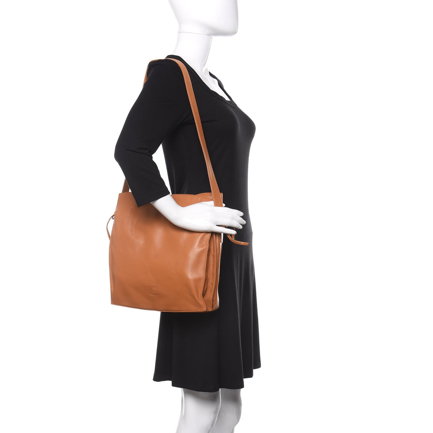 Nappa Drawstring Shoulder Bag Brown