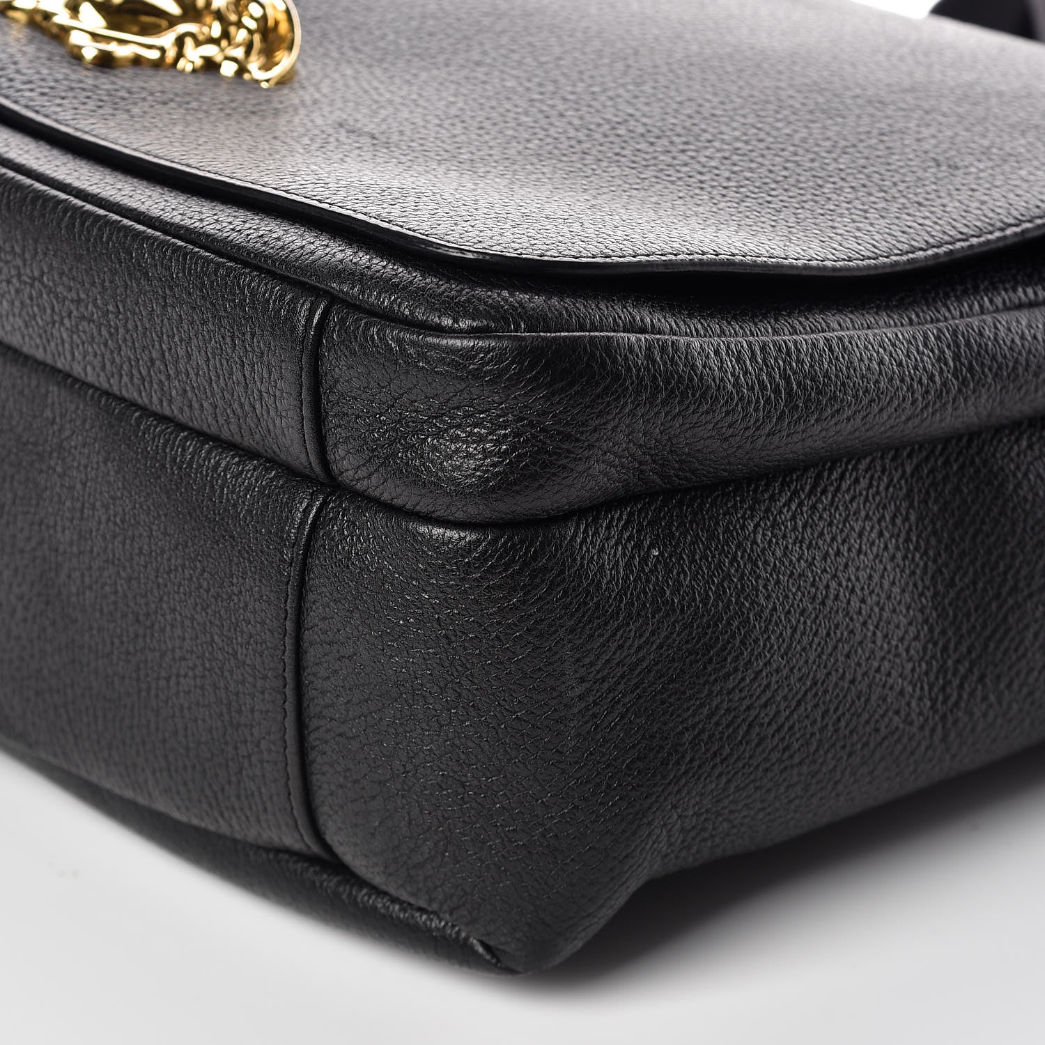 Versace Grained Calfskin Medusa Head Messenger Bag Black 6 of 9
