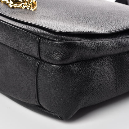 Versace Grained Calfskin Medusa Head Messenger Bag Black 6 of 9