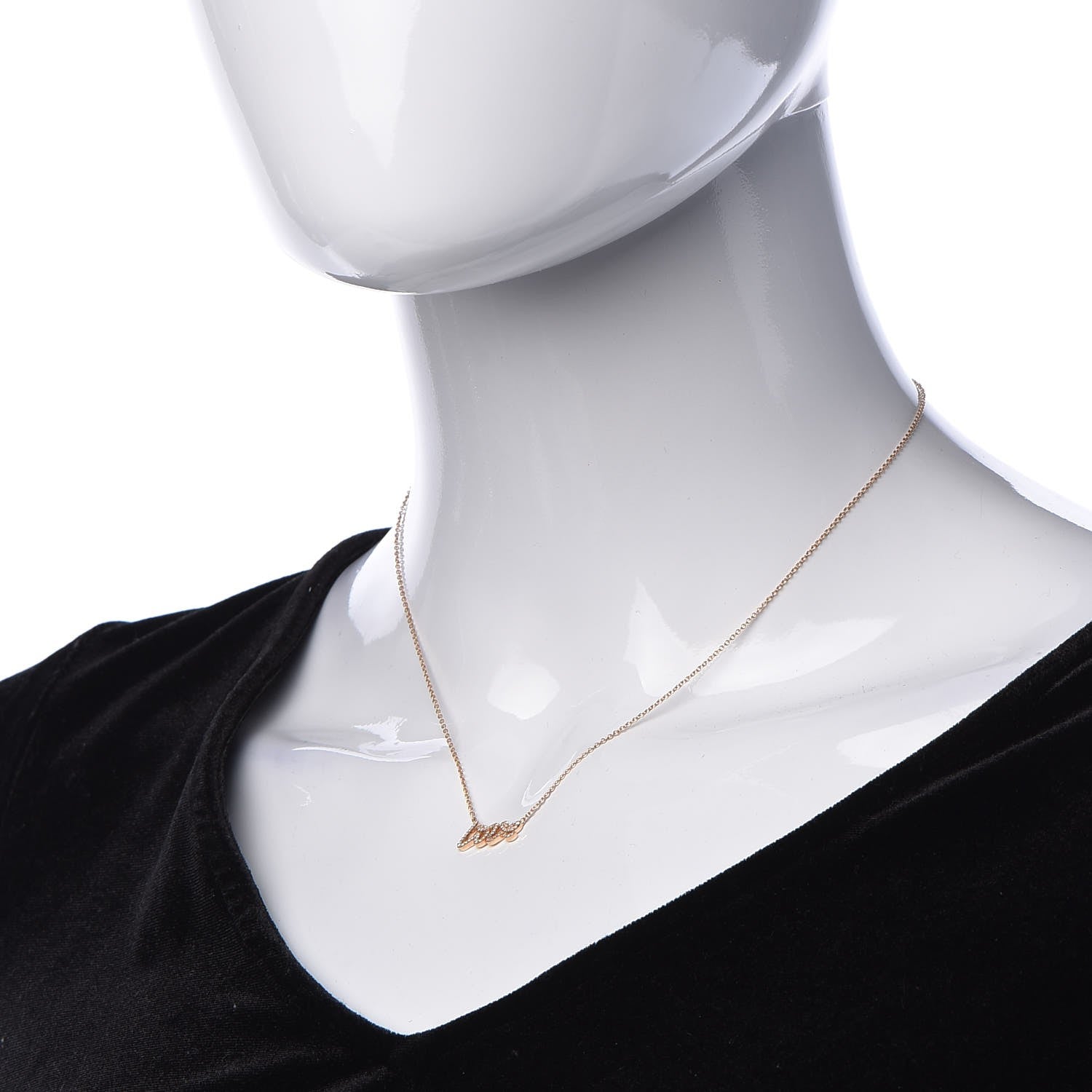 Tiffany 18K Rose Gold Diamond Mini Paloma's Graffiti Love Pendant Necklace 2 of 7