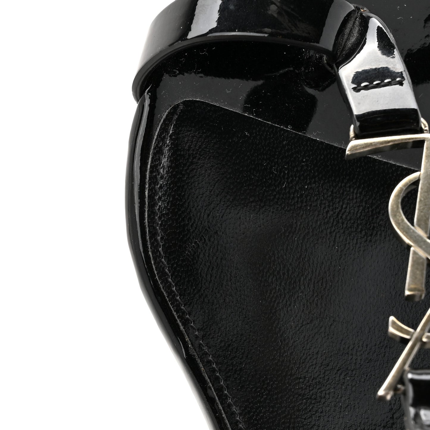 Vitello Vernice Soft Cassandra 05 Monogram Sandals 35.5 Black