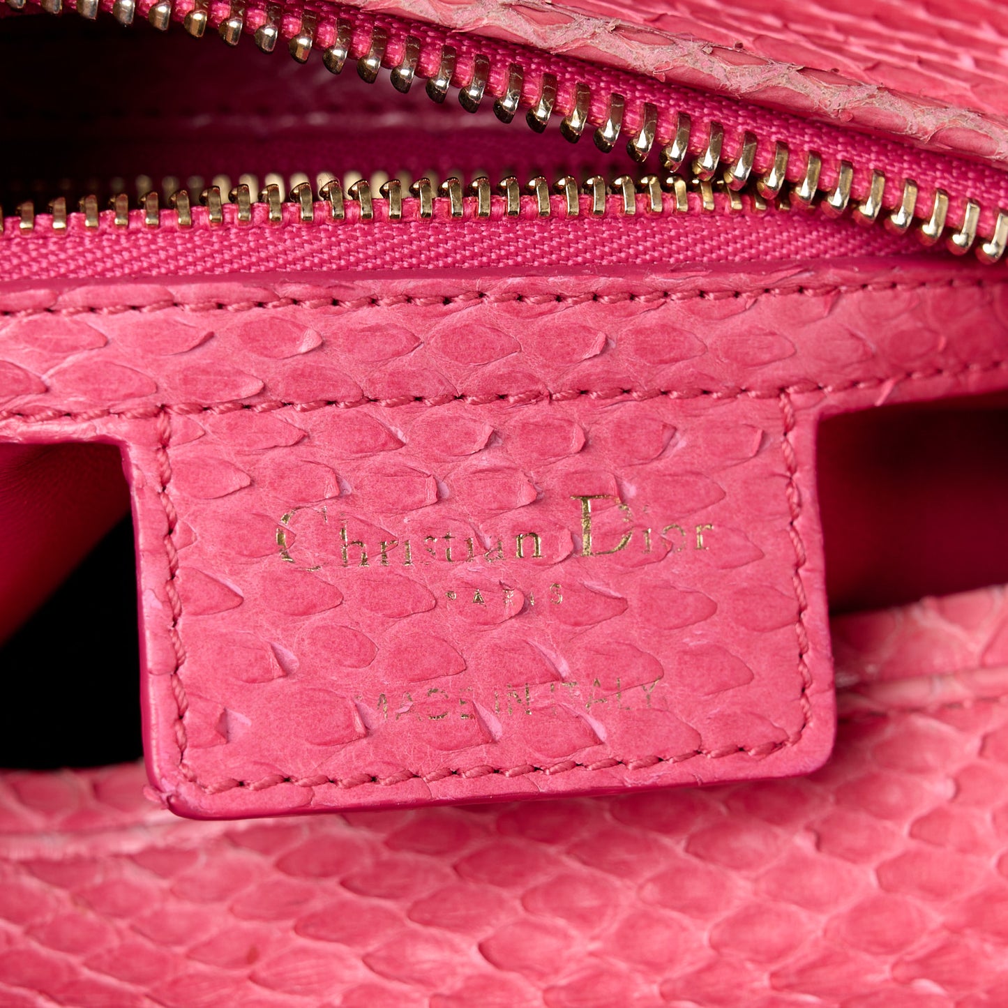 Snakeskin Medium Lady Dior Pink