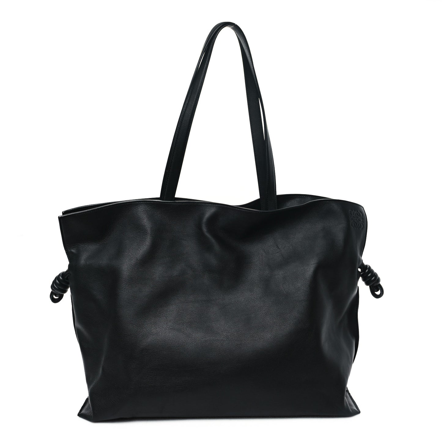 Calfskin Flamenco Knot XL Shoulder Bag Black