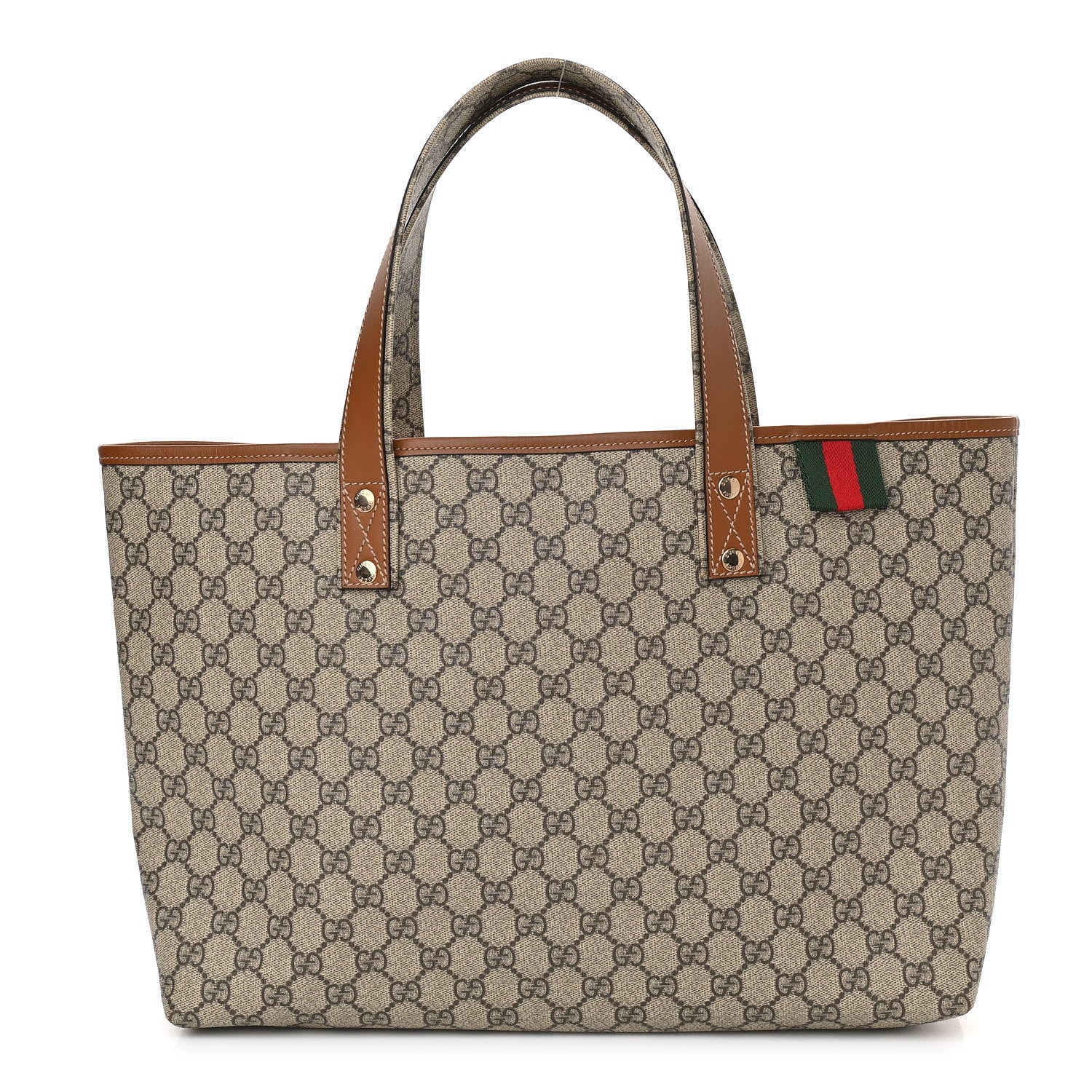 Gucci GG Plus Monogram Medium Signature Web Loop Tote Brown 1 of 10