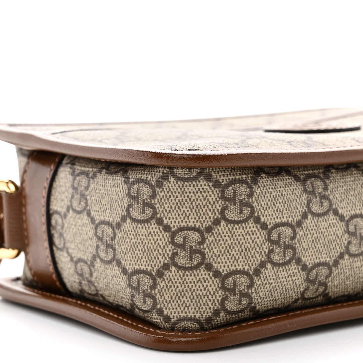 GG Supreme Monogram Azalea Calfskin Mini Retro Interlocking G Shoulder Bag Beige Ebony Brown Sugar