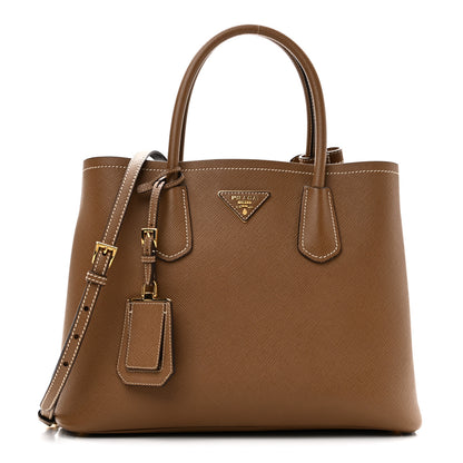 Prada Saffiano Cuir Medium Double Bag Cannella Cocco 1 of 9